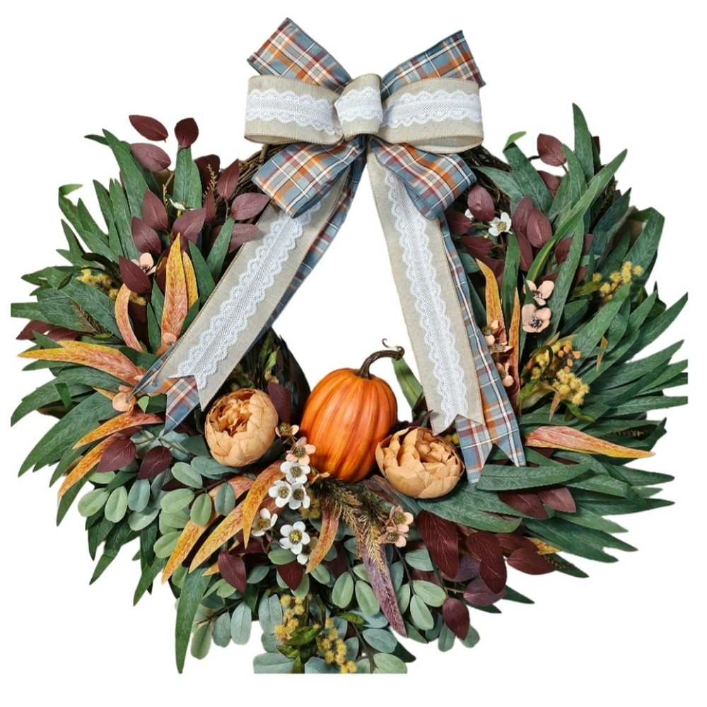 Farmhouse Fall floral wreath